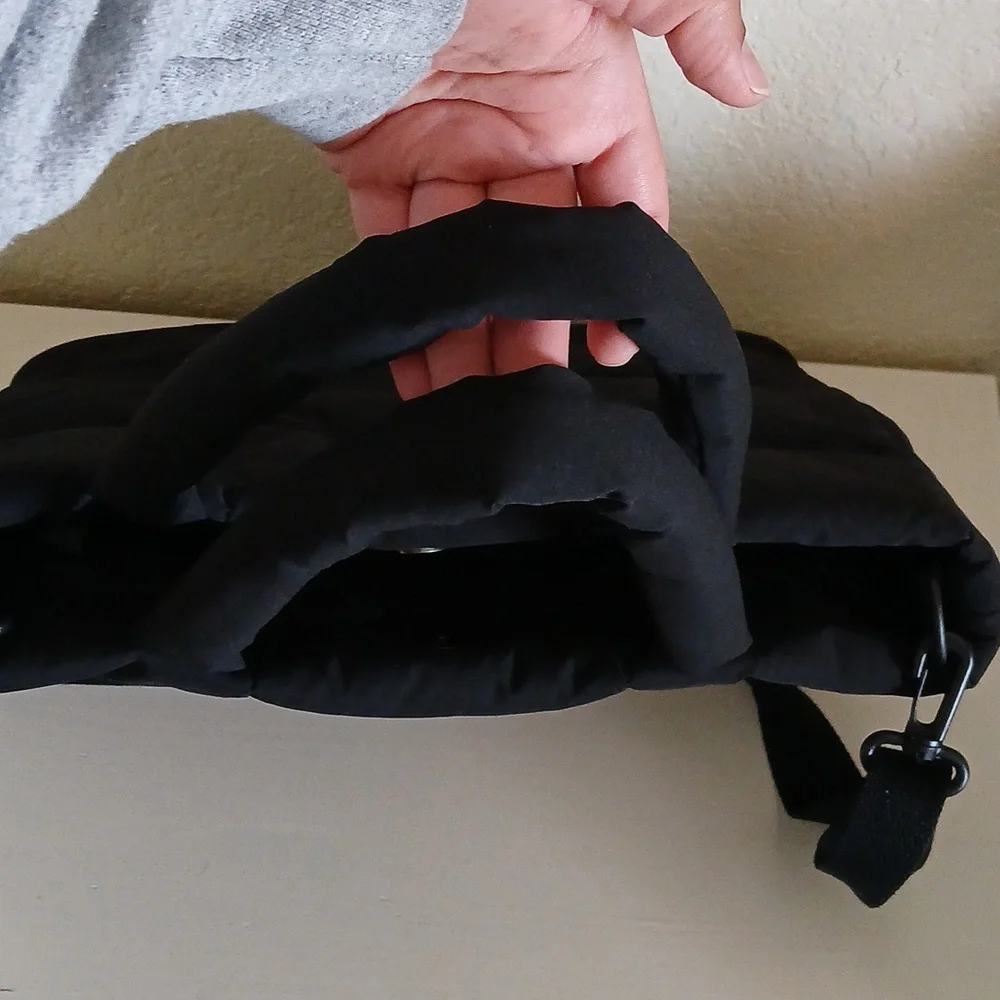 GAP Black Quilted Tote Bag with Shoulder Strap